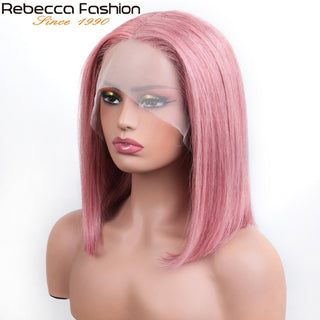 Ginger Short Bob Lace Front Wigs 100% Human Hair Wigs Bob Lace Wigs For Women Blonde Orange Straight Brazilian Hair Closure Wig ALODIA STORE