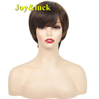 Short Ombre Blonde Wig Synthetic Bob Straight Hair With Bangs Women Natural Daily Wear Wig ALODIA STORE