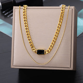 Stainless Steel Geometry Star Moon Butterfly Pendant Multilayer Chain Choker Necklace For Women Wedding Accessories Dropshipping ALODIA STORE