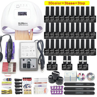 Nail Set with Nail Lamp Manicure Set 40/30/20/10 Color UV Polish ALODIA STORE