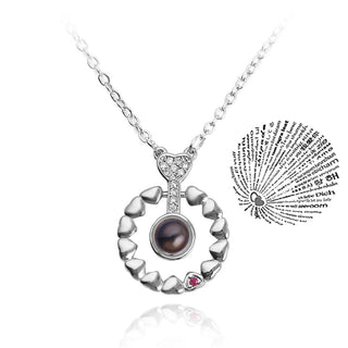 Projection Necklace 100 Languages I Love You Pendant Jewelry For Lover Girlfriend 2023 Trendy Couple Romantic Cute Accessories ALODIA STORE