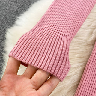 Elegant Turtleneck Long Sleeve Knit Bodycon Pencil Dress Slim Basic Fashion Sweater Vestido Sexy Women Autumn Winter Clothing ALODIA STORE