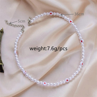 Trendy Love Pearl Necklace Female Personality Travel Party Fashion Clavicle Necklace Accessories collar perlas collar ALODIA STORE