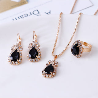 Exquisite Double Heart Necklace Earrings Bracelet Jewelry Set Charm Ladies Jewelry Fashion Bridal Accessory Set Romantic Gifts ALODIA STORE