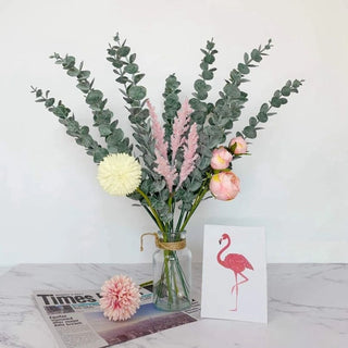 Artificial Plants Plastic Eucalyptus Leaves Green Branch For Home Garden Decor Wedding Christmas Decoration Wreaths Fake Flowers ALODIA STORE
