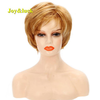 Short Ombre Blonde Wig Synthetic Bob Straight Hair With Bangs Women Natural Daily Wear Wig ALODIA STORE
