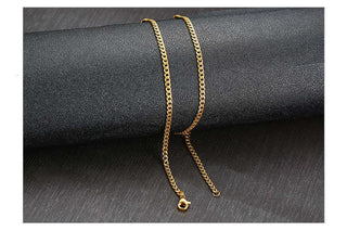 Vnox Men's Cuban Link Chain Necklace Stainless Steel Black Gold Color Male Choker colar Jewelry Gifts for Him ALODIA STORE