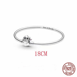 new 100% 925 sterling silver disney charm of ley 925 Chain Beaded Suitable For Ladies Original Pandora Bracelet DIY Jewelry ALODIA STORE