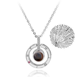 Projection Necklace 100 Languages I Love You Pendant Jewelry For Lover Girlfriend 2023 Trendy Couple Romantic Cute Accessories ALODIA STORE