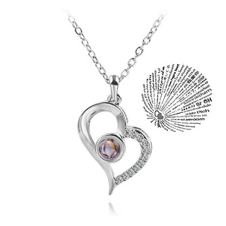 Projection Necklace 100 Languages I Love You Pendant Jewelry For Lover Girlfriend 2023 Trendy Couple Romantic Cute Accessories ALODIA STORE