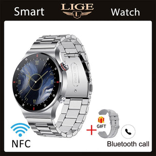 LIGE ECG+PPG Bluetooth Call Smart Watch Men 2022 Sports Bracelet NFC Waterproof Custom Watch Face Men SmartWatch For IOS Android ALODIA STORE