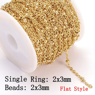 No Fade 2Meters Stainless Steel Chains for Jewelry Making DIY Necklace Bracelet Accessories Gold Chain Lips Beads Beaded Chain ALODIA STORE