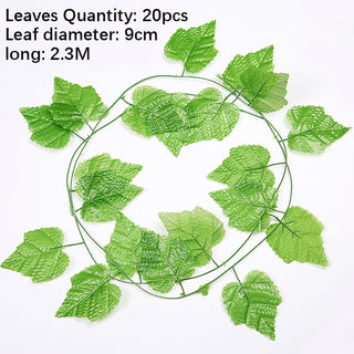 Artificial Plant Vines Wall Hanging Rattan Leaves Branches Outdoor Garden Home Decoration Plastic Fake Silk Leaf Green Plant Ivy ALODIA STORE