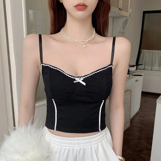 Sexy CropTop for Women Pink Cropped Clothes Femme Vintage Tube Tank Top Korean Streetwear Summer Club Lingerie ALODIA STORE