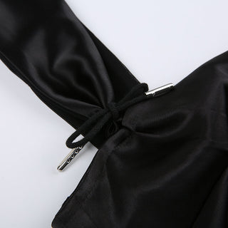 Sweetown Sleeveless Black Goth Y2K Mini Dresses Two Layer ALODIA STORE