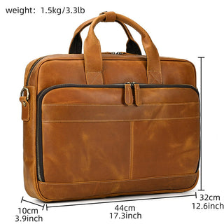 MAHEU Retro Laptop Briefcase Bag Genuine Leather Handbags Casual 15.6 Pad Bag Daily Working Tote Bags Men Male bag for documents ALODIA STORE