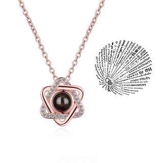 Projection Necklace 100 Languages I Love You Pendant Jewelry For Lover Girlfriend 2023 Trendy Couple Romantic Cute Accessories ALODIA STORE
