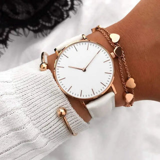 Luxury Rose Gold Watch Women Bracelet Watches Top Brand Ladies Casual Quartz Watch Steel Women's Wristwatch Montre Femme Relogio ALODIA STORE