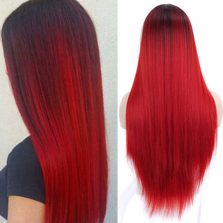 SHANGKE Synthetic Cosplay Wig Long Straight Middle Part Hair Blonde Pink Black Heat Resistant Fiber Long Hair Wigs For Women ALODIA STORE