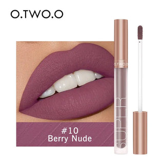 O.TWO.O Liquid Lipstick Matte Lip Gloss Cosmetic Lightweight Lip Glaze Long Lasting Lip Tint  Waterproof 12 Color Lips Makeup ALODIA STORE