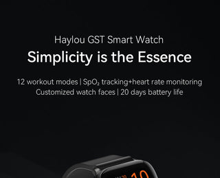 HAYLOU GST Smart Watch Men Women Watch Blood Oxygen Heart Rate Sleep Monitor 12 Sport Models Custom Watch Face Global Version ALODIA STORE