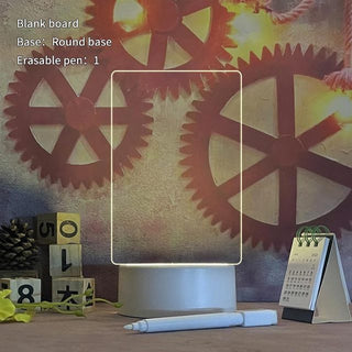 LED Note Board Light With Pen USB Message Board Night Light Creative Acrylic White Lamp For Bedroom Children Girls Friend Gifts ALODIA STORE
