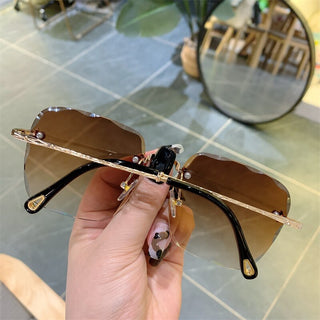 Vintage Clip Frameless UV Sunglasses ALODIA STORE