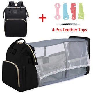Folding Mommy Bag Portable Folding Crib Bed Large-capacity Baby Backpack Female Mommy Outting Bag Mummy Bag ALODIA STORE