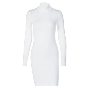 Victoria Ribbed Turtleneck Mini Dress ALODIA STORE