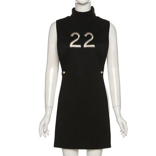 Turtleneck Sleeveless Pullover Crop Top and Dress ALODIA STORE