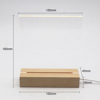 LED Note Board Light With Pen USB Message Board Night Light Creative Acrylic White Lamp For Bedroom Children Girls Friend Gifts ALODIA STORE