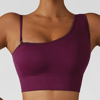 Summer Sexy Oblique Shoulder Yoga Clothes Tops ALODIA STORE