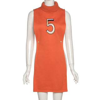 Turtleneck Sleeveless Pullover Crop Top and Dress ALODIA STORE