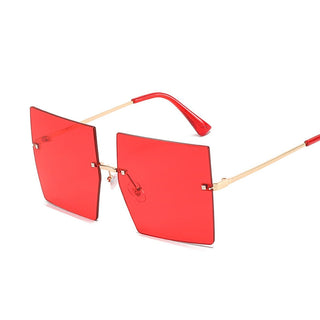 Oversized Rimless Square Sunglasses ALODIA STORE