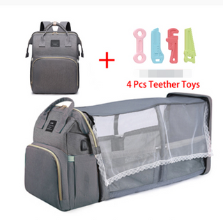 Folding Mommy Bag Portable Folding Crib Bed Large-capacity Baby Backpack Female Mommy Outting Bag Mummy Bag ALODIA STORE