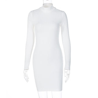 Victoria Ribbed Turtleneck Mini Dress ALODIA STORE