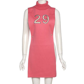 Turtleneck Sleeveless Pullover Crop Top and Dress ALODIA STORE