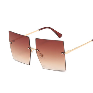 Oversized Rimless Square Sunglasses ALODIA STORE