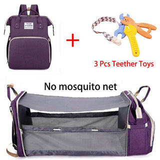 Folding Mommy Bag Portable Folding Crib Bed Large-capacity Baby Backpack Female Mommy Outting Bag Mummy Bag ALODIA STORE