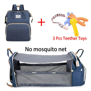 Folding Mommy Bag Portable Folding Crib Bed Large-capacity Baby Backpack Female Mommy Outting Bag Mummy Bag ALODIA STORE