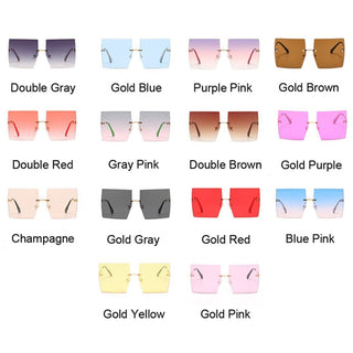 Oversized Rimless Square Sunglasses ALODIA STORE