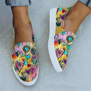 Women Canvas Shoes Fashion Snake Printed Luxury Flats Shoes