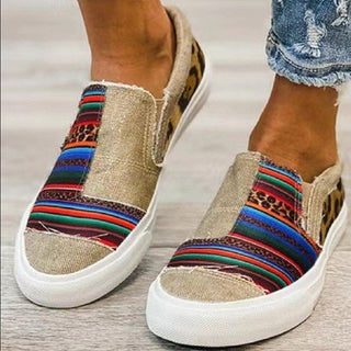 Women Canvas Shoes Fashion Snake Printed Luxury Flats Shoes