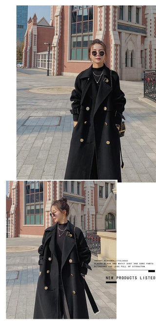 Hepburn Long Red Overcoat Jacket Alodia Store