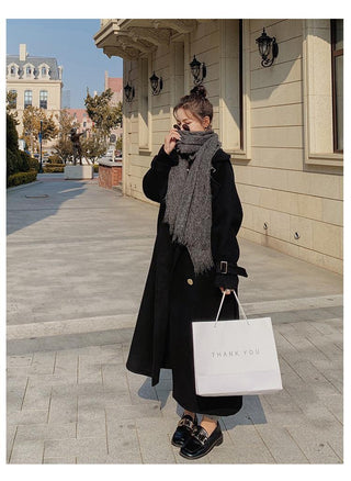 Hepburn Long Red Overcoat Jacket Alodia Store