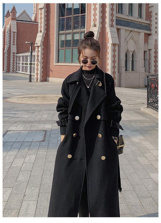 Hepburn Long Red Overcoat Jacket Alodia Store