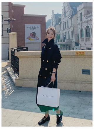 Hepburn Long Red Overcoat Jacket Alodia Store