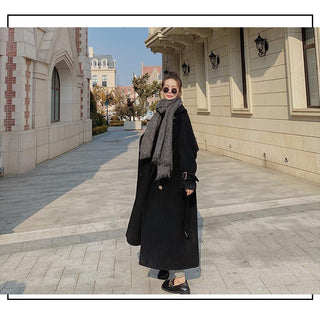 Hepburn Long Red Overcoat Jacket Alodia Store