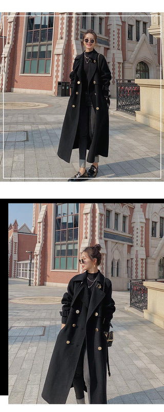 Hepburn Long Red Overcoat Jacket Alodia Store