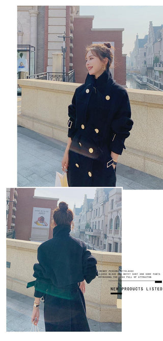 Hepburn Long Red Overcoat Jacket Alodia Store